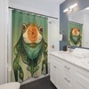 Cute And Mystical Sage Green Anime Frog Shower Curtain - A Unique And Cool Addition To Your Bathroom Decor