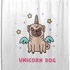 Cute And Playful: Alaza Unicorn Pug Dog Bathroom Curtain For Animal Lovers!