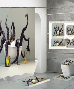 Cute And Stylish Cartoon Octopus Tentacles Bathroom Shower Curtain
