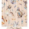Cute Animal Boho Shower Curtains With Fox, Deer, Rabbit, And Bear For Kids Bathroom