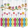 Cute Animal Design Owls Shower Curtain With Farmhouse Theme Waterproof Fabric