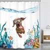 Cute Animal Fish Turtle Blue Ocean Nautical Shower Curtain For Home Decor