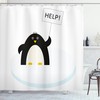 Cute Animal Penguin On Ice Shower Curtain For Kids Bathroom