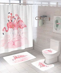Cute Animal Print Flamingo Shower Curtain For A Playful Bathroom
