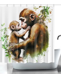 Cute Animal Safari Shower Curtain - Printed Kids Bathroom Decor