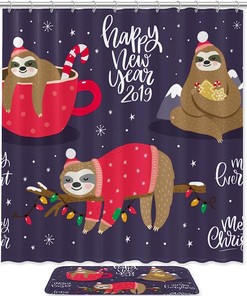 Cute Animal Sloth Shower Curtain For A Playful Bathroom
