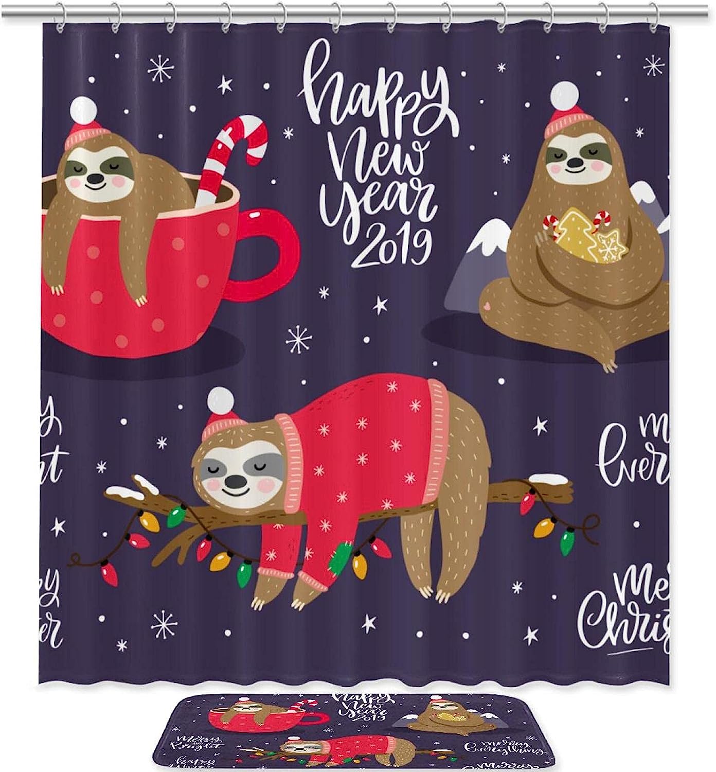 Cute Animal Sloth Shower Curtain For A Playful Bathroom