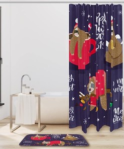 Cute Animal Sloth Shower Curtain For A Playful Bathroom