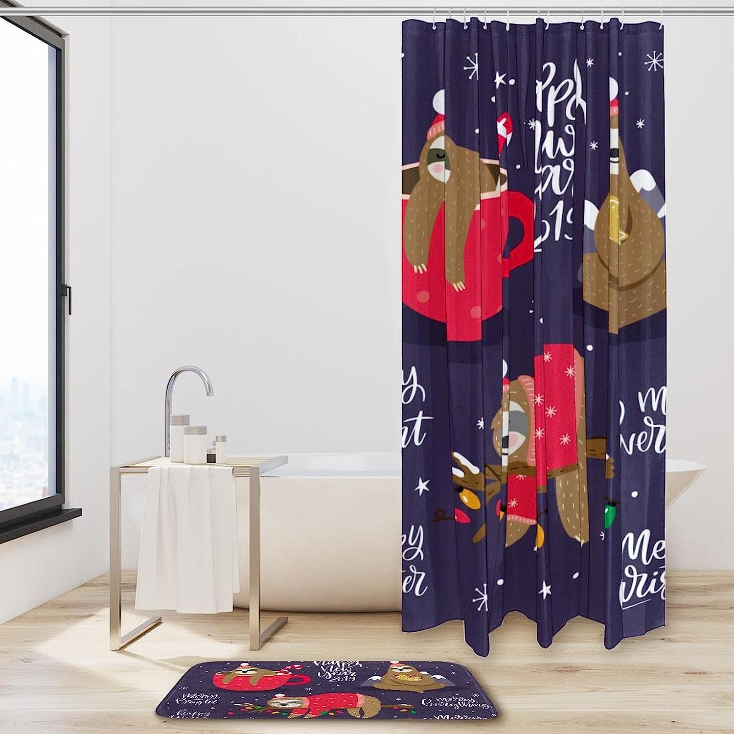 Cute Animal Sloth Shower Curtain For A Playful Bathroom