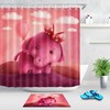Cute Animals Elephant Pink Waterproof Fabric Shower Curtain for a Cute and Cozy Bathroom
