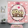 Cute Animals and Owls with Flowers Shower Curtain for Bathroom Decor