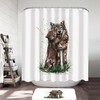 Cute Art Painting Momma Wolf And Her Pup Shower Curtain, Animal Bathroom Decor