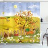 Cute Autumn Garden Daisies Printed Shower Curtain for Kid's Bathroom Decor- Waterproof and Nature-themed 