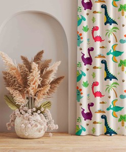 Cute Baby Dinosaur Room Curtains For A Playful And Dreamy Nursery Or Kid'S Room