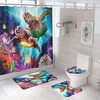 Cute Baby Sea Turtle Design Shower Curtain Waterproof Fabric for Adorable Bathroom Decor