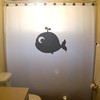 Cute Baby Whale Shower Curtain For Kids Bathroom, Ocean Animal Bathroom Decor