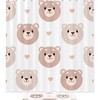 Cute Bear And Heart Printed Waterproof Bathroom Shower Curtain With Custom Name