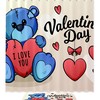 Cute Bear Balloon Pattern Waterproof Shower Curtain for Bathroom Decor