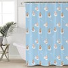 Cute Bear On Clouds Blue Shower Curtain For Bathroom Shower Stalls And Bathtubs Decor, Washable Bath Fabric