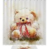 Cute Bear Printed Waterproof Bathroom Shower Curtain With Custom Text, Personalized Curtain