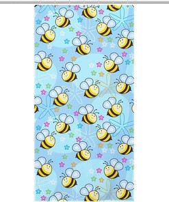 Cute Bees Printed Waterproof Fabric Bath Shower Curtain For Bathroom Bathtubs Hotel, Animal Bathroom Decor
