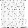 Cute Black And White Dino Funny Kids Shower Curtain For Bathroom