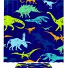 Cute Blue Dinosaur Shower Curtain Made With Waterproof Fabric For A Durable Bathroom Decor