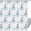 Cute Blue Polar Bear Shower Curtain With Waterproof Fabric, Animal Bathroom Decor