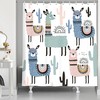 Cute Boho Alpaca And Cactus Shower Curtain For A Desert Oasis Bathroom