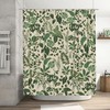 Cute Boho Floral Shower Curtain with Jungle Tropical Leaves Plant Pattern for Bathroom - Ohocut
