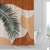 Cute Boho Plant Print Waterproof Shower Curtain For Refreshing Bathroom
