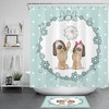 Cute Bow Flower Dog Shower Curtain - A Sweet And Cheerful Bathroom Accessory