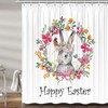 Cute Bunny Butterfly Wreath Fabric Shower Curtain And Unique Shower Curtains