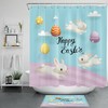 Cute Bunny Colored Eggs Funny Shower Curtain For Bathroom Accessory