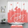 Cute Bunny Egg Butterfly Shower Curtain For Easter Bathroom Accessories