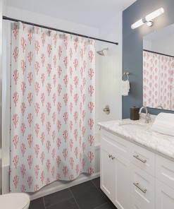 Cute Cactus Shower Curtain Waterproof for Modern Bathroom Decor