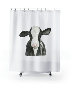Cute Calf Shower Curtain, Farmhouse Bathroom Decor