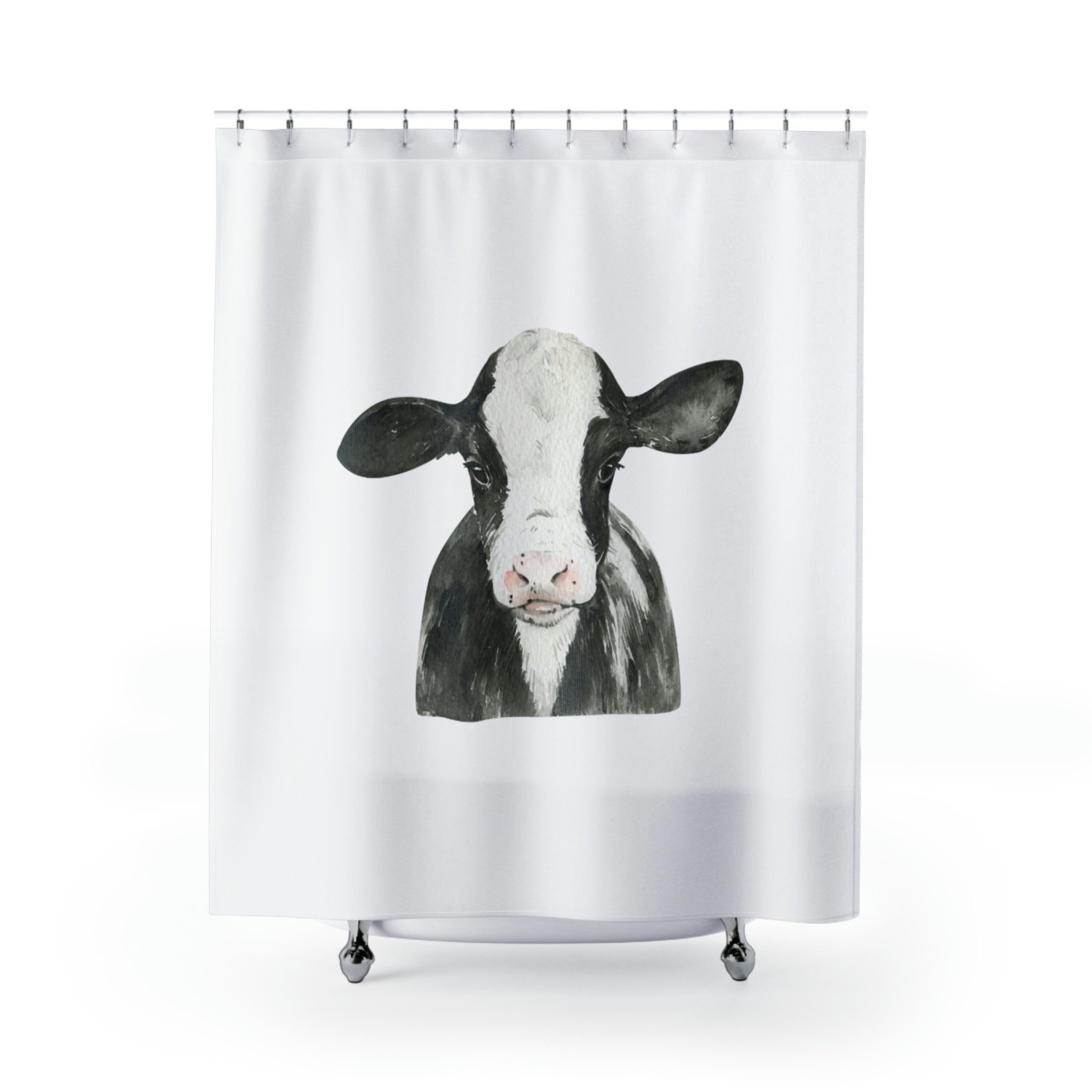 Cute Calf Shower Curtain, Farmhouse Bathroom Decor