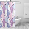 Cute Cartoon Bear Print Fabric Shower Curtain for Bathroom Decoration