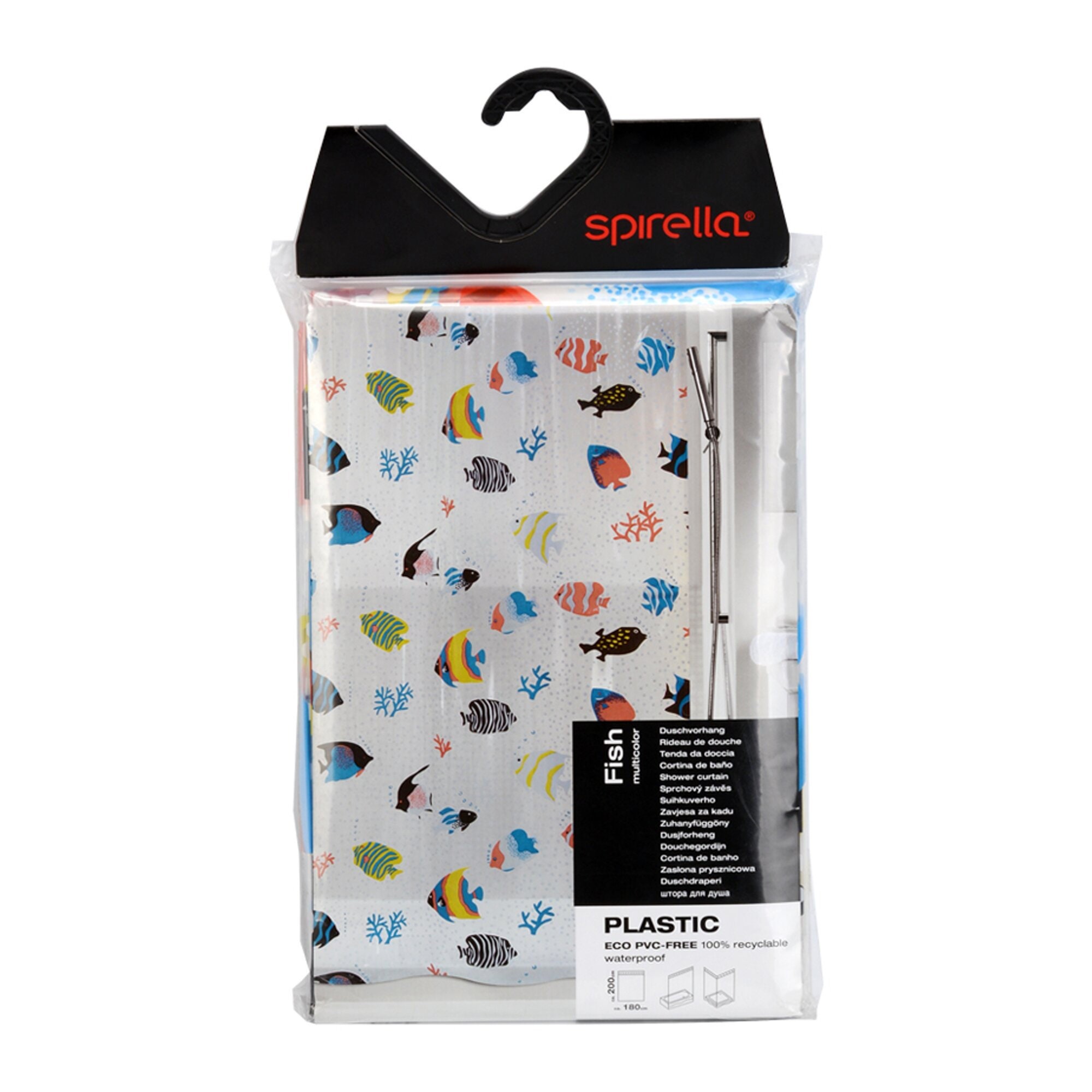Cute Cartoon Fish Shower Curtain With Transparent Shower Curtain For Kids Bathroom - Image 2