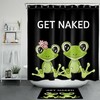 Cute Cartoon Happy Frog Design Fabric Shower Curtain For Your Bathroom