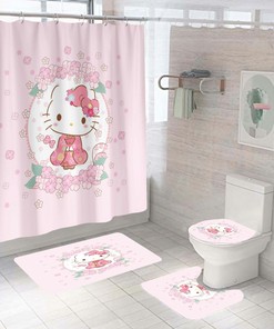 Cute Cartoon Hip Hop Octopus Shower Curtain And Bathmat For Your Bathroom