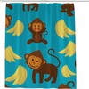 Cute Cartoon Little Monkey Kids Bathroom Shower Curtain