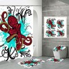 Cute Cartoon Octopus And The Sea Print Shower Curtain For Your Bathroom