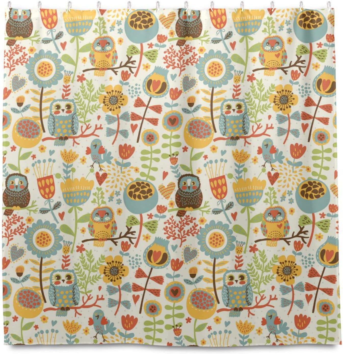 Cute Cartoon Owl Shower Curtain Modern Home Bathroom Hotel Spa Decorations Waterproof