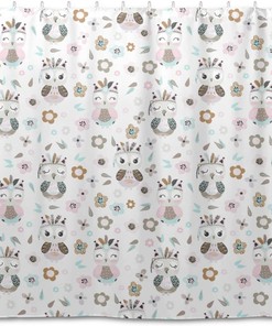 Cute Cartoon Owl Shower Curtain Modern Home Bathroom Hotel Spa Decorations Waterproof Fabric