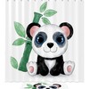 Cute Cartoon Panda And Bamboo Waterproof Shower Curtain For Bathroom Decor