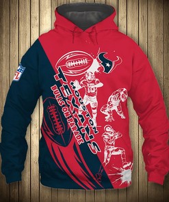 Cute Cartoon Player Houston Texans Hoodie 3D Zip Hoodie All Over Print For Fans