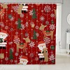 Cute Cartoon Santa Claus Merry Christmas Shower Curtain for Kids Bathroom Decor