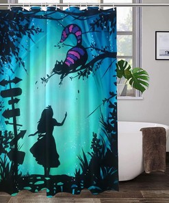 Cute Cartoon Shower Curtain In Blue For A Whimsical Bathroom